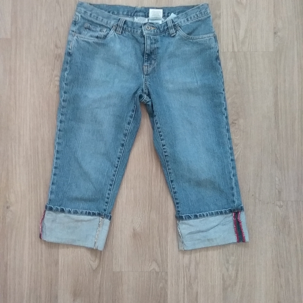 Columbia Cropped Jeans Rolled Cuff 8 Blue Medium